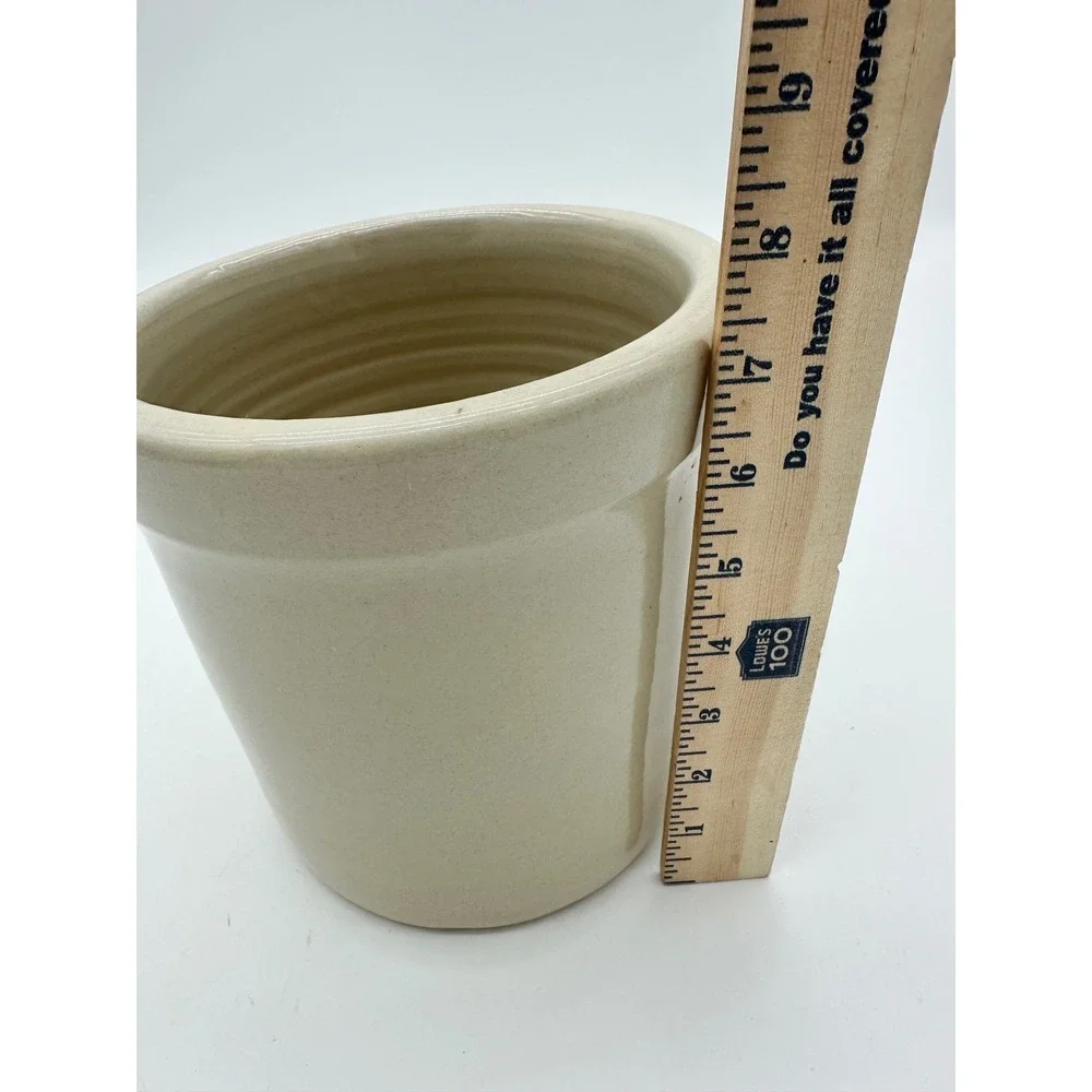Marshall Pottery Crock Shaker & Thangs Stoneware Kitchen‎ Decor Beige 6.5 in